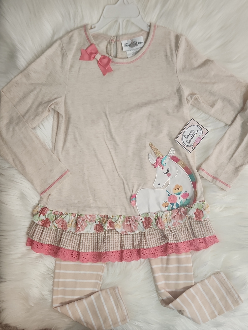 2 Pc Set Unicorn Top & Leggings - Girls Size 6 - Brand: Rare Editions